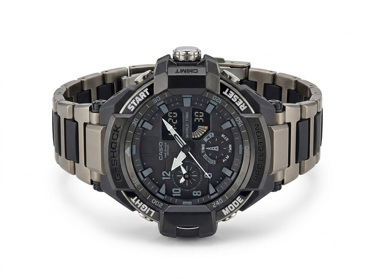 خرید ساعت مچی مردانه جیشاک (G-Shock) رزینی با ظاهر متالیک